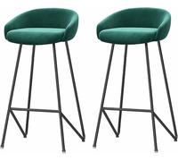 ZBZFGE Low Back Bar Stools 26/30in Counter Height Stool with Velvet Upholstered and Footrest, Bar Chair for Cafe Pub Kitchen Counter Dining Room (F,2PCS-75cm)