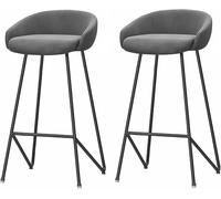 ZBZFGE Low Back Bar Stools 26/30in Counter Height Stool with Velvet Upholstered and Footrest, Bar Chair for Cafe Pub Kitchen Counter Dining Room (A,2PCS-65cm)