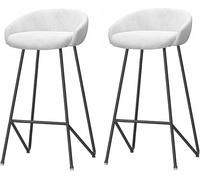 ZBZFGE Low Back Bar Stools 26/30in Counter Height Stool with Velvet Upholstered and Footrest, Bar Chair for Cafe Pub Kitchen Counter Dining Room (E,2PCS-75cm)