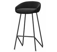 ZBZFGE Low Back Stools 26/30in Height Stool with Velvet Upholstered and Footrest, Bar Chair for Cafe Pub Kitchen Counter Dining Room (Black-1ps,65cm/26in)