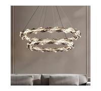 ZBZFGE Luxury Crystal Compatible with Living Dining Room, Kitchen, Bedroom Ceiling Lights Chrome Ring,Hanging Light Fixture,One Color-50cm