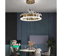 ZBZFGE Luxury Crystal Living Ring Decorative Bedroom Lamp Dining Room,Wide Application,Cold White-Dia60x H16CM