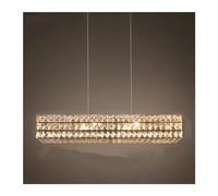 ZBZFGE Luxury Crystal Ring Gold Chandelier Home Decor Living Room Bedroom Chandelier,Led Chandeliers,Hanging Light(Silver,Rectangular60)