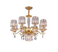 ZBZFGE Luxury Industrial Chandelier,Gold Iron Crystal Pendant Lighting Semi-Flush Mount Ceiling Lights for Living Dining Room Bedroom-Golden 11light,Hanging Light(Golden,9light)