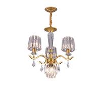 ZBZFGE Luxury Industrial Chandelier,Gold Iron Crystal Pendant Lighting Semi-Flush Mount Ceiling Lights for Living Dining Room Bedroom-Golden 11light,Hanging Light(Golden,4light)