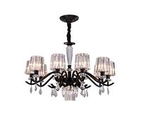 ZBZFGE Luxury Industrial Chandelier,Gold Iron Crystal Pendant Lighting Semi-Flush Mount Ceiling Lights for Living Dining Room Bedroom-Golden 11light,Hanging Light(Black,11light)