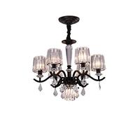 ZBZFGE Luxury Industrial Chandelier,Gold Iron Crystal Pendant Lighting Semi-Flush Mount Ceiling Lights for Living Dining Room Bedroom-Golden 11light,Hanging Light(Black,7light)
