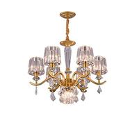 ZBZFGE Luxury Industrial Chandelier,Gold Iron Crystal Pendant Lighting Semi-Flush Mount Ceiling Lights for Living Dining Room Bedroom-Golden 11light,Hanging Light(Golden,7light)