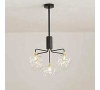 ZBZFGE Luxury Iron Pendant Lights,G9 Clear Glass Chandeliers Light Bubble V-intage Industrial Hanging Lamp Compatible with Living Room Dining Room Bedroom Warm Light ，Hanging Lamp