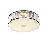 ZBZFGE Luxury Round Crystal Chandelier Lighting,E27 Flush Mount Ceiling Fixture for Decor Living Dining Room Bedroom Pendant Lighting-White 13cm,Hanging Light(50 * 13cm)