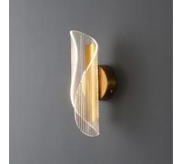 ZBZFGE Luz de Pared Interior LED Luz de Pared Decorativa en Espiral Creativa 3 Modos de Color 3000K/4500K/6000K Iluminación de Pared de diseño Curvo Pantalla acrílica Lámpara de Noche de Metal