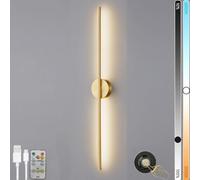 ZBZFGE Luz de Pared LED Recargable para Interiores con Control Remoto e Interruptor táctil Luz de Espejo Luz de baño inalámbrica Aplique de Pared Largo Giratorio de 360 ° con lámparas de Espejo