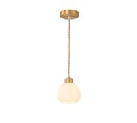 ZBZFGE Mid Century Brushed Brass Light Fixture Bedroom Milky White Glass Hanging Lamp Nordic Minimalistden Farmhouse Chandelier for Living Room Dining Table Bar Counter