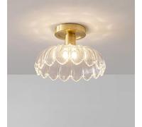 ZBZFGE Mid Century Leaf Clear Glass Hallway Light Minimalist Full Copper Aisle Ceiling Lamp Nordic Creativityd Kitchen Chandelier for Entryway Balcony Living Room Cloakroom