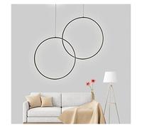 ZBZFGE Minimalist Chandelier Lights Round Ring Circle Pendant Lamp Indoor Fixture Home Compatible with Living Room, LED Chandelier,Wall Lights,Hanging Light(Blac