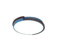 ZBZFGE Minimalist LED Ceiling Light, Colored Round Solid Wood Ceiling Lamp, Flush Mount Ceiling Light, Acrylic Lamp Shade, 3 Color Temperatures Ceiling Lighting Fixture,Hanging Light(Blue,33cm)