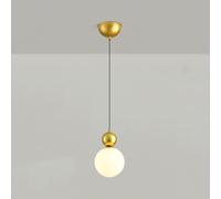 ZBZFGE Minimalist White Globe Bedside Light Creativity Glass Single Head Kitchen Island Hanging Lamp Nordic Cream Wind Children's Chandelier for Dining Room Bedroom/D