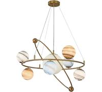 ZBZFGE Moon Planet Chandelier Gold Glass Pendant Light Compatible with Bedroom, Living Room, and More