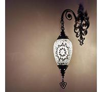 ZBZFGE Mosaic Handmade Turkish Moroccan Style Stained Glass Vintage Antique Lamp Bronze Base, Wall Mounted Light,L,G