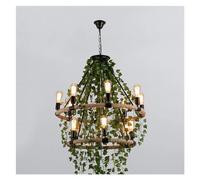 ZBZFGE Multi Heads Simulation Green Leaf Chandelier Compatible with Bar Milk Tea Shop Corridor Lighting Decoration Lamp,Chandelier