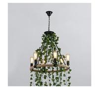 ZBZFGE Multi Heads Simulation Green Leaf Chandelier Compatible with Bar Milk Tea Shop Corridor Lighting Decoration Lamp,Chandelier