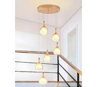 ZBZFGE MultiALights Staircase Chandelier with Double-Glazed Long Glass Bubbles - Compatible for Living Room, Bedroom and Dining Area