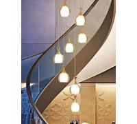 ZBZFGE MultiALights Staircase Chandelier with Double-Glazed Long Glass Bubbles - Compatible for Living Room, Bedroom and Dining Area