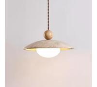 ZBZFGE Natural Marble with Milk Glass Industrial Sthanging Ceiling Lamp Frosted White Mid Century Chandelier Light Fixture for Kitchen Island Dining Room Bedroom/Wood Color