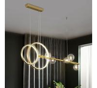 ZBZFGE Neutral Light Gold Iron Dining Chandelier with Adjustable Chain (Proportion Shade)