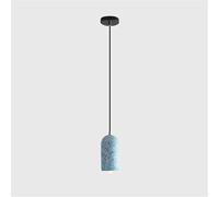 ZBZFGE Nordic Blue Concrete Small Hanging Chandelier with Terrazzo Shade - -1 Light - Adjustable Height - Kitchen Island and Dining Table Lamp Set(Blue)