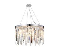 ZBZFGE Nordic Crystal Chandelier Luxury Round Living Dining Room Bedroom Duplex Stairs Lobby Tassel Light-Silver 32cm,Hanging Light(60 * 32cm)
