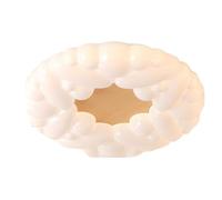 ZBZFGE Nordic Round Wood Kids Flush Mount Light Fixture Creativity White Boys Girls Bedroom Close to Ceiling Lamp Mid Century Nursery Chandelier for Kindergarten 's Room/40Cm*8Cm