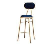 ZBZFGE Nordic Stool Milk Tea Shop High Chair with Back Net Red Counter Stools Barstool Home Bar Furniture Decoration(1pcs) (Blue,65cm)