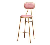 ZBZFGE Nordic Stool Milk Tea Shop High Chair with Back Net Red Counter Stools Barstool Home Bar Furniture Decoration(1pcs) (Pink,65cm)