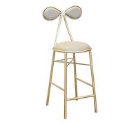 ZBZFGE Nordic Style Stool, Barstools Iron Bar Chair with Golden Metal Legs & Faux Leather Seat, for Kitchen Dressing Vanity (Grey)