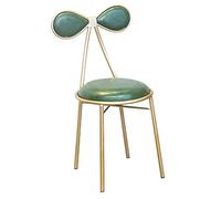 ZBZFGE Nordic Style Stool, Barstools Iron Bar Chair with Golden Metal Legs & Faux Leather Seat, for Kitchen Dressing Vanity (Green)
