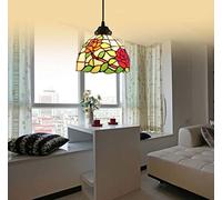 ZBZFGE Pastoral Rose Multi-Head Art Chandelier in Style Stained Glass Ceiling Pendant Lamp Light for Living Room Bedroom Dining Room Kitchen Hanging,D (A)