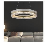 ZBZFGE Pendant Lamp Compatible with Living Bedroom Dining Room Kitchen Gold Round Ring Art Crystal Glass Ceiling Light,s,One Color-60cm