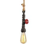 ZBZFGE Pendant Light V-intage Hemp Rope Chandelier Ceiling Light Single Head Water Pipe Cable Fixture