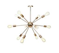 ZBZFGE, Pendant Lighting Sputnik V-intage Industrial E27 Ceiling Fixture for Living Room Branch Chandelier Chrome 12 Light,Hanging Light(Golden,12 Light)