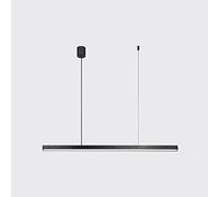 ZBZFGE Postmodern Long Strip Chandelier LED Dimmable Ceiling Hanging Minimalist Dining Room Adjustable Suspended Light Fixture Home Office Cafe Decoration Pendent Lamp,Hanging Light(Black,A)