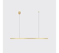 ZBZFGE Postmodern Long Strip Chandelier LED Dimmable Ceiling Hanging Minimalist Dining Room Adjustable Suspended Light Fixture Home Office Cafe Decoration Pendent Lamp,Hanging Light(Gold,A)