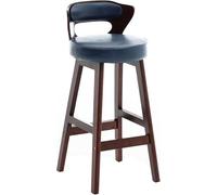 ZBZFGE PU Leather Upholstered Counter Height Stool, Kitchen Island Pub Coffee Home Dinning Vintage Bar Chairs (Blue,70CM)