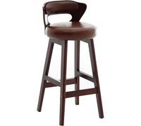 ZBZFGE PU Leather Upholstered Counter Height Stool, Kitchen Island Pub Coffee Home Dinning Vintage Bar Chairs (Brown,70CM)