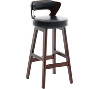ZBZFGE PU Leather Upholstered Counter Height Stool, Kitchen Island Pub Coffee Home Dinning Vintage Bar Chairs (Black,70CM)