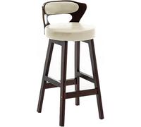ZBZFGE PU Leather Upholstered Counter Height Stool, Kitchen Island Pub Coffee Home Dinning Vintage Bar Chairs (White,70CM)