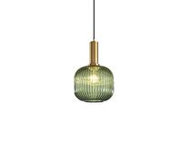 ZBZFGE Restaurant Hanging Lamp Bar Bedside Pendant E27 Personality Bedroom Glass Chandelier - Green Fashion Ceiling Lighting Device,Keep Your Eyes, Black,Hanging Light