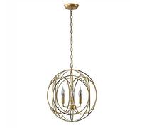 ZBZFGE Retro Iron Chandelier for Living Room, Dining Area & Foyer - Gold Finish with Adjustable Chain and