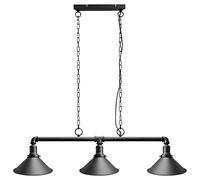 ZBZFGE Retro Style Pendant Lights,Industrial Suspended Ceiling Pendant 3 Lamp Black Metal Water Pipe V-intage Light Fitting Steampunk Light Chandelier [Energy Class A+] ，Hanging Lamp