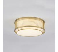 ZBZFGE Round MI-NI LED Light with Fabric Shade Chinese Home All-Copper Close to Ceiling Light,Chandelier